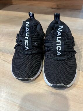 Nautica Kids Black Mesh Sneakers with White Soles